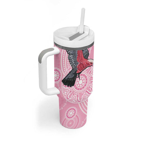 Pink Galah Aussie Aboriginal Tumbler With Handle Soaring High - Aussie Hoodie