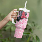 Pink Galah Aussie Aboriginal Tumbler With Handle Soaring High - Aussie Hoodie