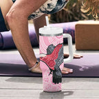 Pink Galah Aussie Aboriginal Tumbler With Handle Soaring High - Aussie Hoodie