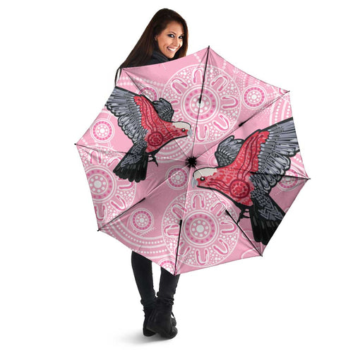 Pink Galah Aussie Aboriginal Umbrella Soaring High - Aussie Hoodie