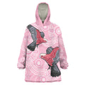 Pink Galah Aussie Aboriginal Wearable Blanket Hoodie Soaring High - Aussie Hoodie