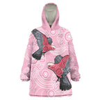 Pink Galah Aussie Aboriginal Wearable Blanket Hoodie Soaring High - Aussie Hoodie