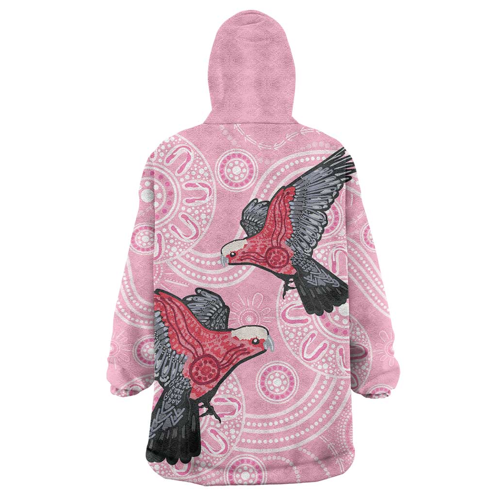 Pink Galah Aussie Aboriginal Wearable Blanket Hoodie Soaring High - Aussie Hoodie