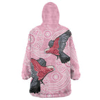 Pink Galah Aussie Aboriginal Wearable Blanket Hoodie Soaring High - Aussie Hoodie