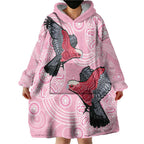 Pink Galah Aussie Aboriginal Wearable Blanket Hoodie Soaring High - Aussie Hoodie