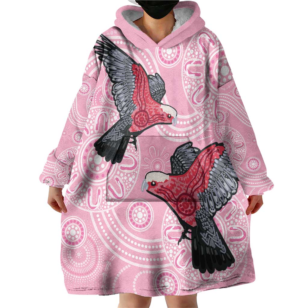 Pink Galah Aussie Aboriginal Wearable Blanket Hoodie Soaring High - Aussie Hoodie