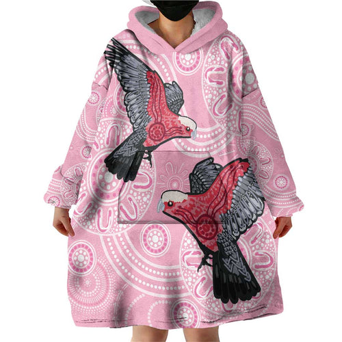 Pink Galah Aussie Aboriginal Wearable Blanket Hoodie Soaring High - Aussie Hoodie