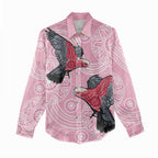 Pink Galah Aussie Aboriginal Women Casual Shirt Soaring High - Aussie Hoodie