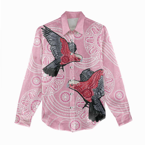 Pink Galah Aussie Aboriginal Women Casual Shirt Soaring High - Aussie Hoodie