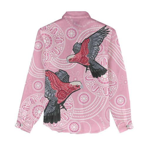 Pink Galah Aussie Aboriginal Women Casual Shirt Soaring High - Aussie Hoodie