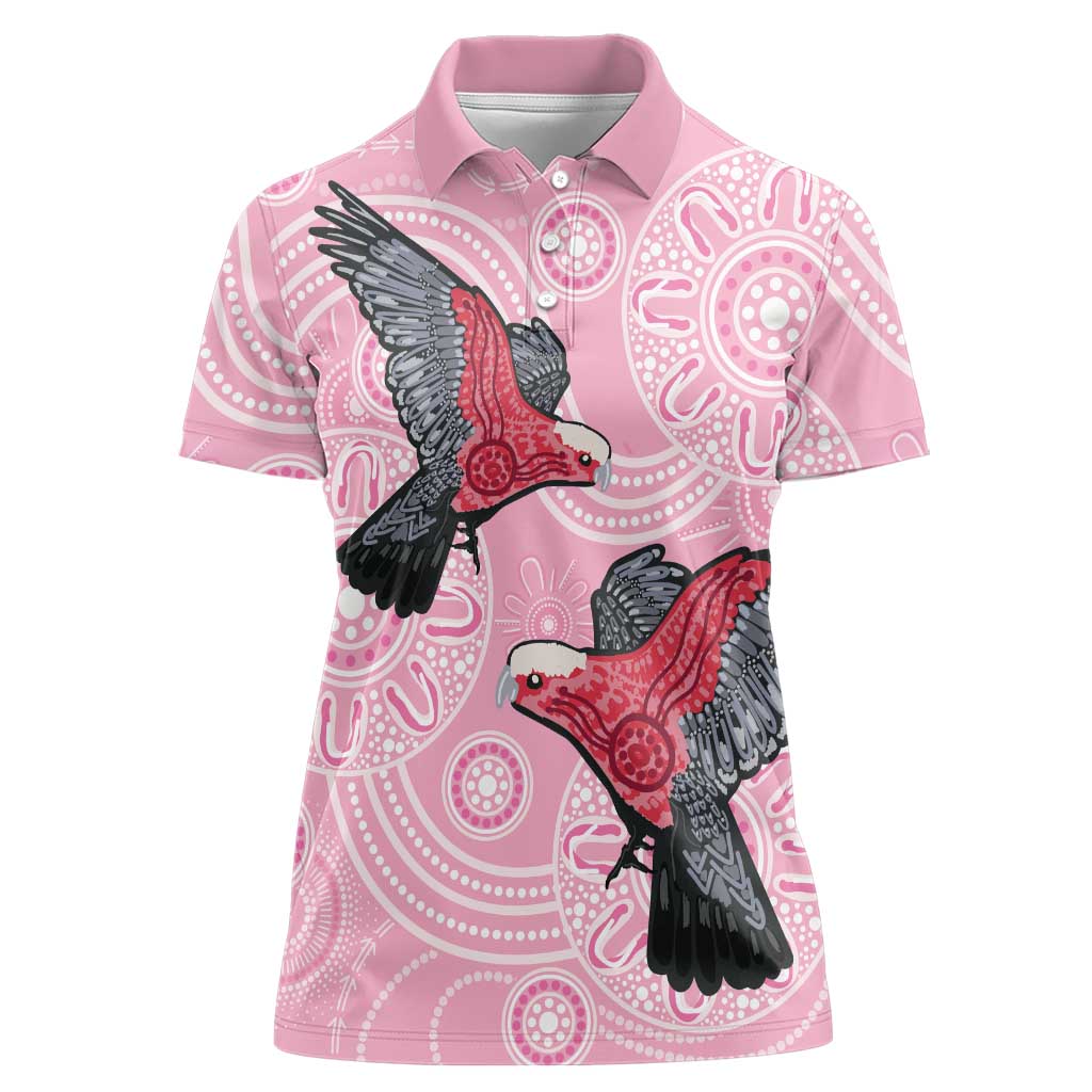 Pink Galah Aussie Aboriginal Women Polo Shirt Soaring High - Aussie Hoodie