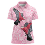 Pink Galah Aussie Aboriginal Women Polo Shirt Soaring High - Aussie Hoodie