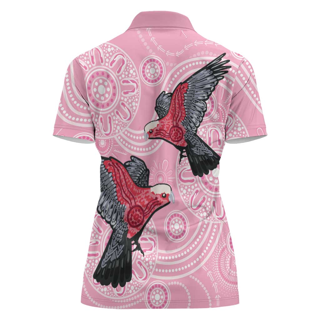 Pink Galah Aussie Aboriginal Women Polo Shirt Soaring High - Aussie Hoodie