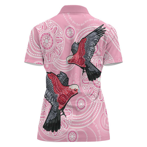Pink Galah Aussie Aboriginal Women Polo Shirt Soaring High - Aussie Hoodie
