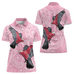 Pink Galah Aussie Aboriginal Women Polo Shirt Soaring High - Aussie Hoodie