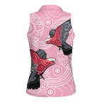 Pink Galah Aussie Aboriginal Women Sleeveless Polo Shirt Soaring High - Aussie Hoodie