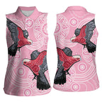 Pink Galah Aussie Aboriginal Women Sleeveless Polo Shirt Soaring High - Aussie Hoodie