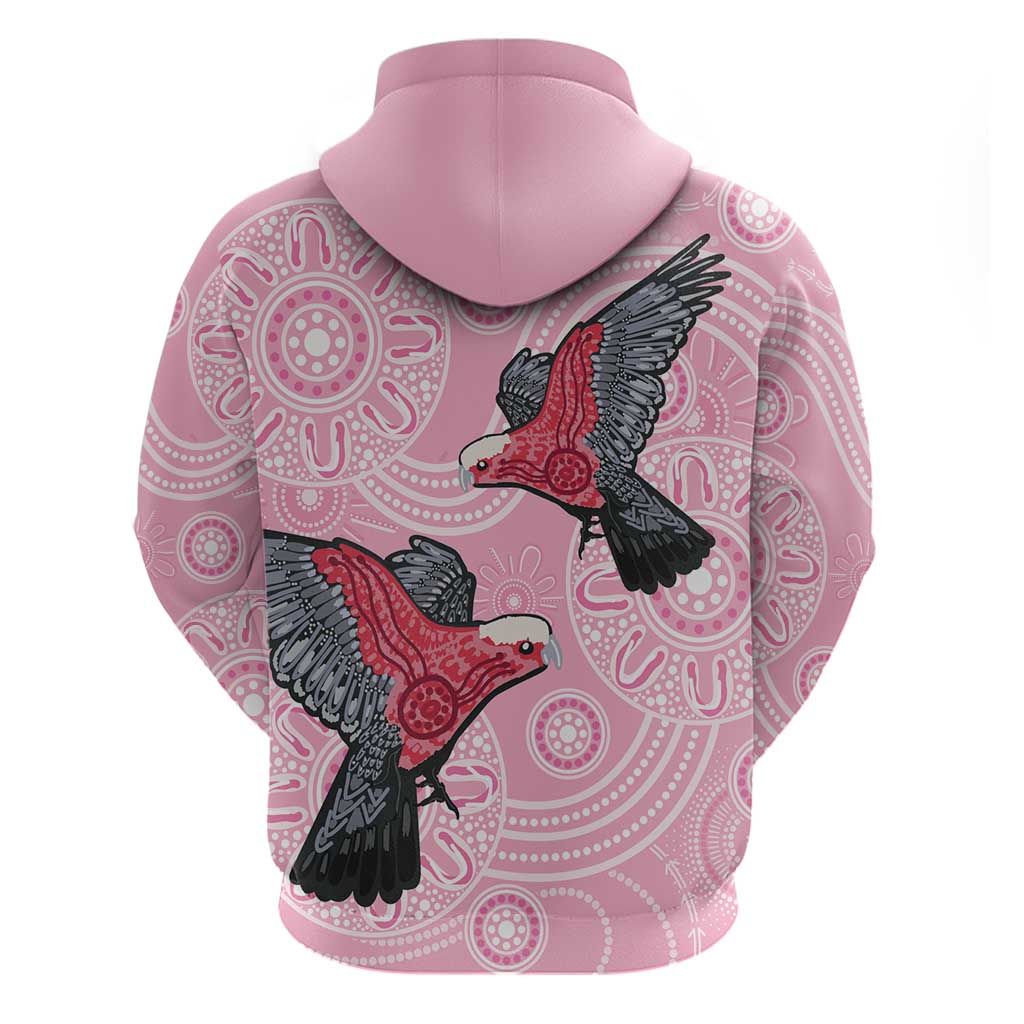 Pink Galah Aussie Aboriginal Zip Hoodie Soaring High - Aussie Hoodie