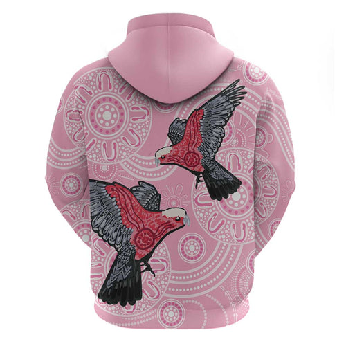 Pink Galah Aussie Aboriginal Zip Hoodie Soaring High - Aussie Hoodie