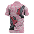 Pink Galah Aussie Aboriginal Zipper Polo Shirt Soaring High - Aussie Hoodie