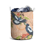 Magpies On Eucalyptus Australia Aboriginal Laundry Basket - Aussie Hoodie