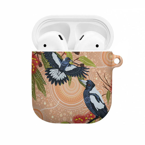 Magpies On Eucalyptus Australia Aboriginal AirPods Case - Aussie Hoodie