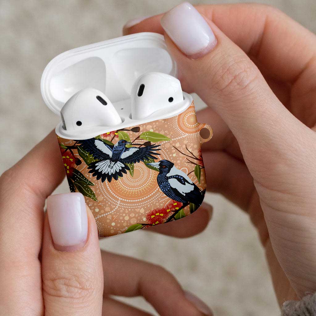 Magpies On Eucalyptus Australia Aboriginal AirPods Case - Aussie Hoodie