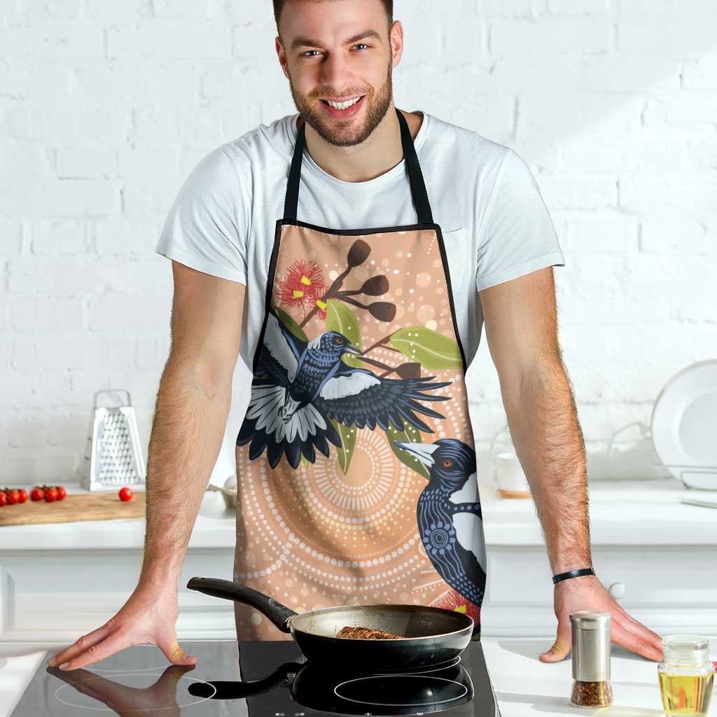 Magpies On Eucalyptus Australia Aboriginal Apron - Aussie Hoodie