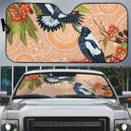 Magpies On Eucalyptus Australia Aboriginal Auto Sun Shade - Aussie Hoodie