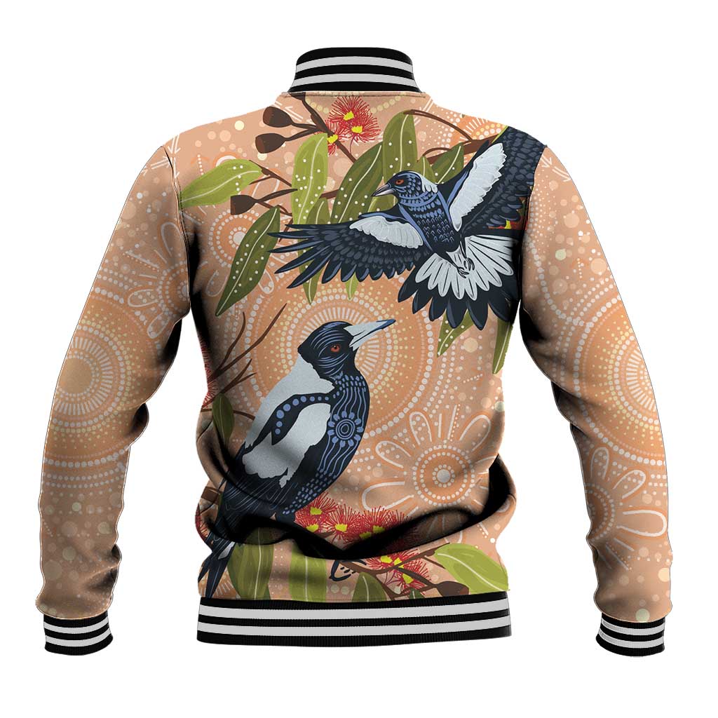 Magpies On Eucalyptus Australia Aboriginal Baseball Jacket - Aussie Hoodie