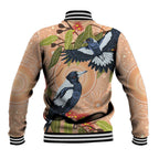 Magpies On Eucalyptus Australia Aboriginal Baseball Jacket - Aussie Hoodie