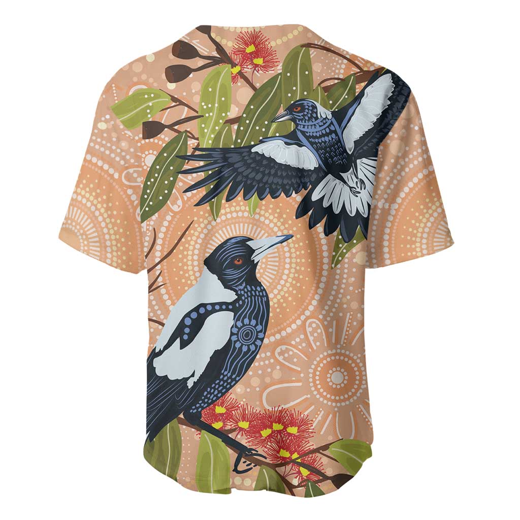 Magpies On Eucalyptus Australia Aboriginal Baseball Jersey - Aussie Hoodie