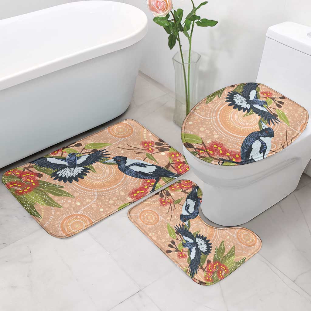 Magpies On Eucalyptus Australia Aboriginal Bathroom Set - Aussie Hoodie