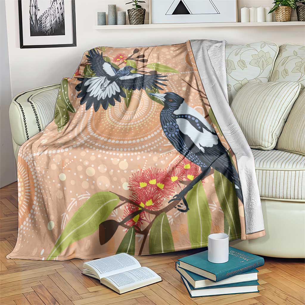 Magpies On Eucalyptus Australia Aboriginal Blanket - Aussie Hoodie
