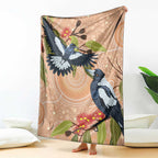 Magpies On Eucalyptus Australia Aboriginal Blanket - Aussie Hoodie