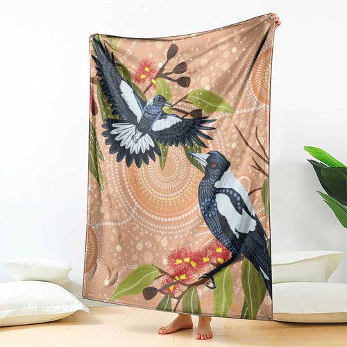 Magpies On Eucalyptus Australia Aboriginal Blanket - Aussie Hoodie
