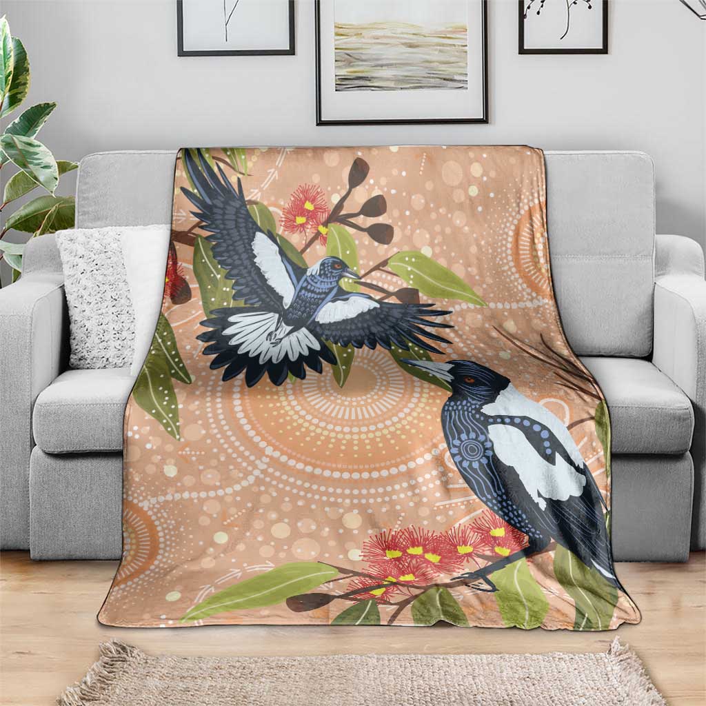 Magpies On Eucalyptus Australia Aboriginal Blanket - Aussie Hoodie