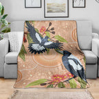 Magpies On Eucalyptus Australia Aboriginal Blanket - Aussie Hoodie
