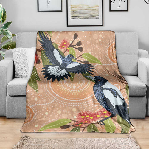 Magpies On Eucalyptus Australia Aboriginal Blanket - Aussie Hoodie