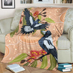 Magpies On Eucalyptus Australia Aboriginal Blanket - Aussie Hoodie