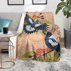 Magpies On Eucalyptus Australia Aboriginal Blanket - Aussie Hoodie