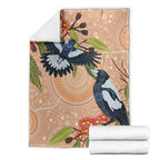 Magpies On Eucalyptus Australia Aboriginal Blanket - Aussie Hoodie