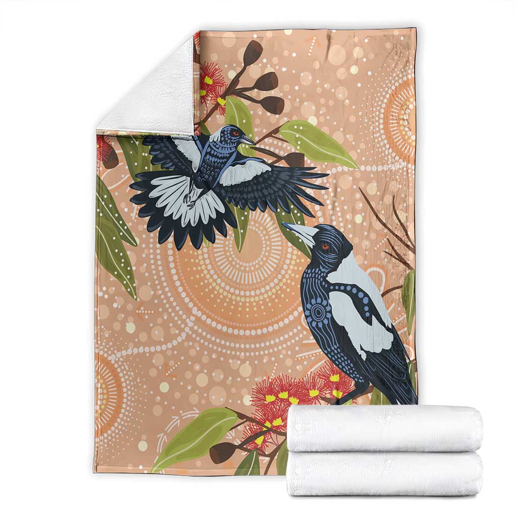 Magpies On Eucalyptus Australia Aboriginal Blanket - Aussie Hoodie