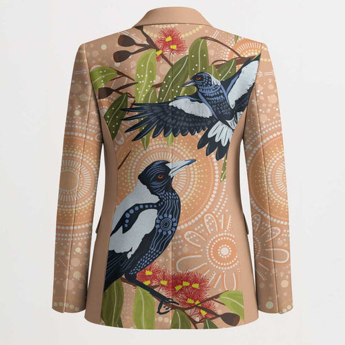 Magpies On Eucalyptus Australia Aboriginal Blazer - Aussie Hoodie