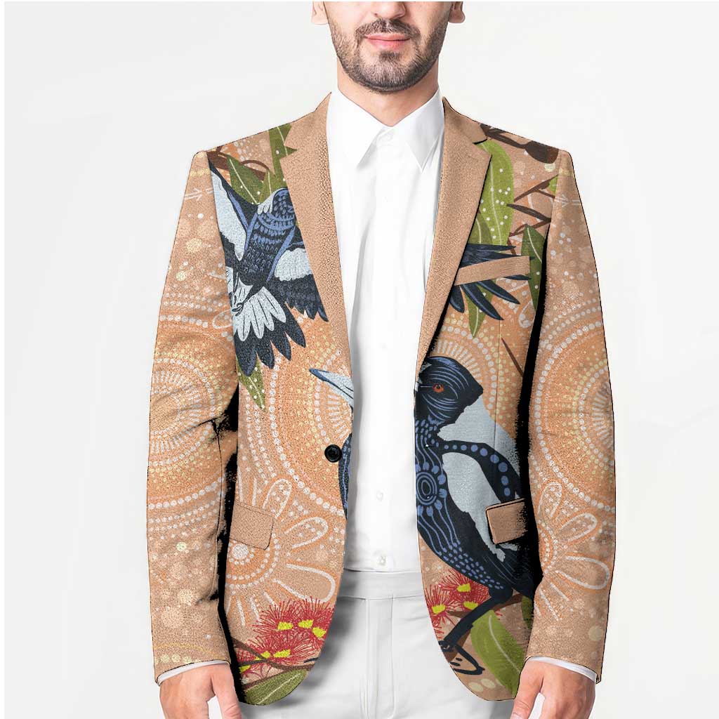 Magpies On Eucalyptus Australia Aboriginal Blazer - Aussie Hoodie
