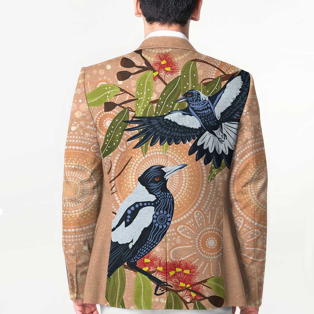 Magpies On Eucalyptus Australia Aboriginal Blazer - Aussie Hoodie