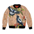 Magpies On Eucalyptus Australia Aboriginal Bomber Jacket - Aussie Hoodie