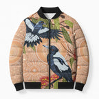 Magpies On Eucalyptus Australia Aboriginal Bomber Puffer Jacket - Aussie Hoodie