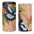 Magpies On Eucalyptus Australia Aboriginal 4 in 1 Can Cooler Tumbler - Aussie Hoodie