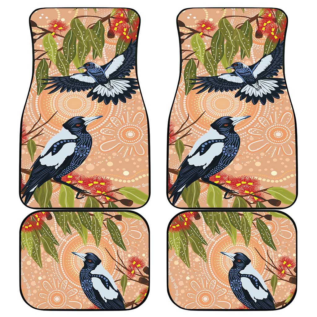 Magpies On Eucalyptus Australia Aboriginal Car Mats - Aussie Hoodie